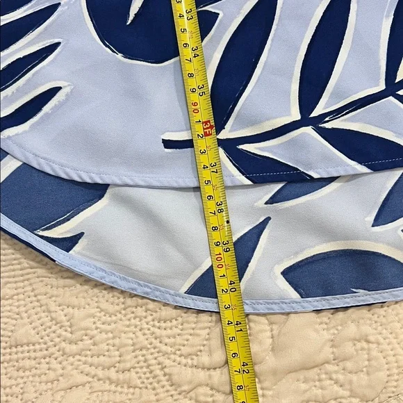 Merona Light Blue Sleeveless Midi Dress with Navy Leaf Print - Picture 4 of 11